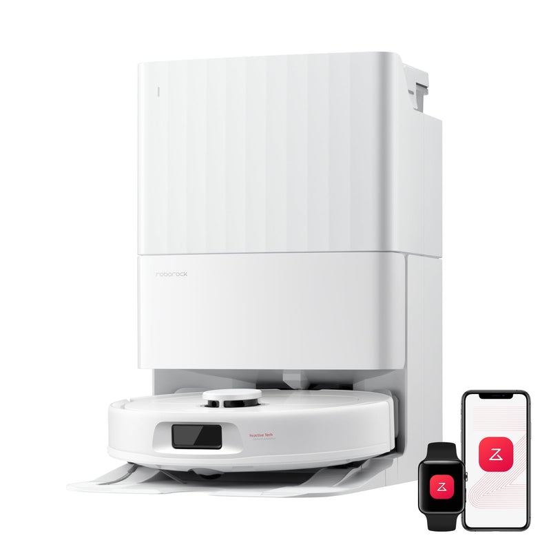 Roborock Qrevo S Pro robot vacuum and mop in White with its dock
